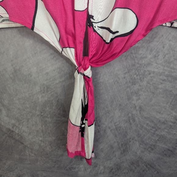 Tribal Blsize XL Butterfly Print With Knotted Waist And Short Bodice Hot Pink - Picture 4 of 10